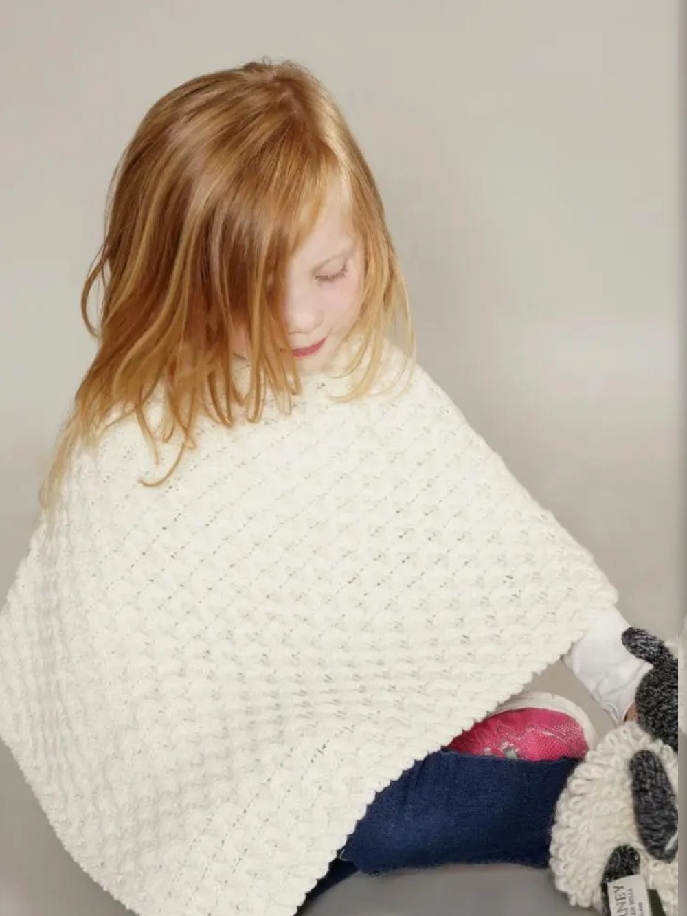 Cozy Cream Knit Poncho - Soft Textured Layer
